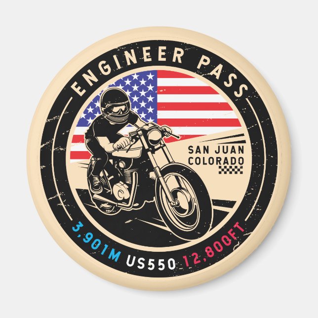 Engineer Pass Colorado Motorcycle Magnet (Front)
