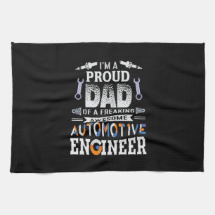 Engineer Proud Dad Of An Automotive Engineer Tea Towel
