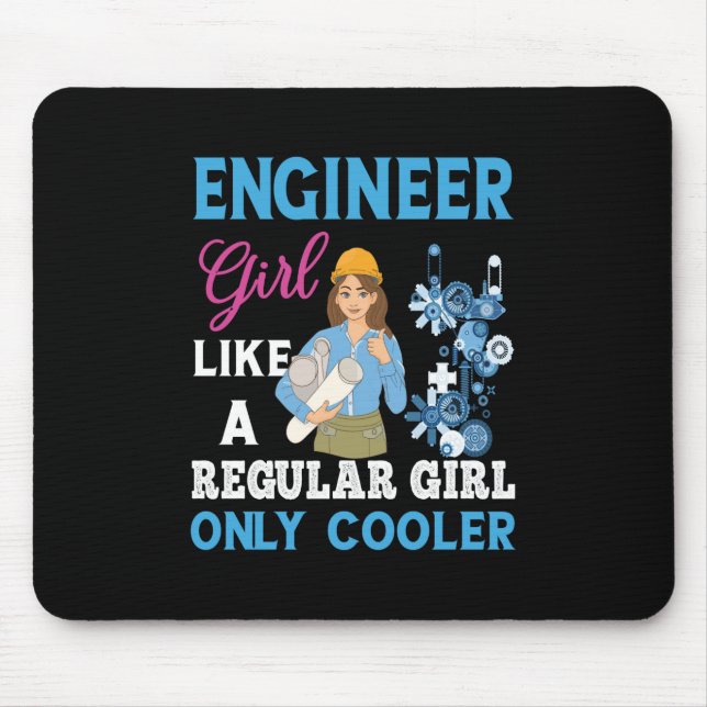 Engineer Proud Engineer Girl Mouse Mat (Front)