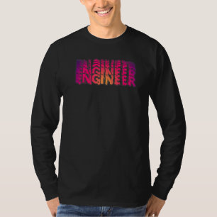 Engineer Repeat Gradient Distorted Glitch T-Shirt