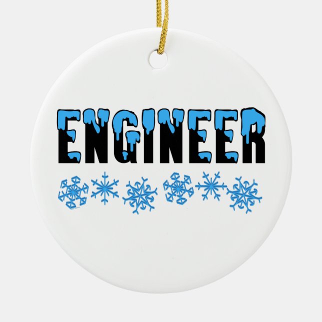 Engineer Snowflake Ceramic Tree Decoration (Front)
