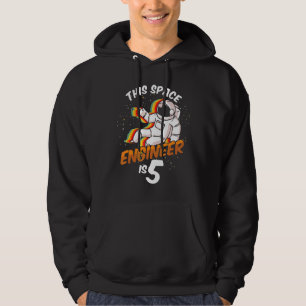 Engineer Space 5 Year Old Astronaut Born 2017 Fift Hoodie