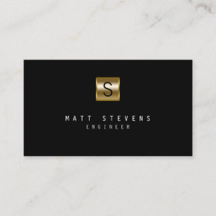 Engineer Technical Skills Gold Monogram  Business Card