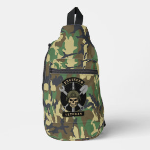 Engineer Veteran Combat Support Emblem Sling Bag