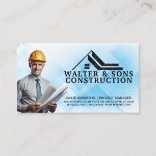 Engineer with Construction Plans Business Card