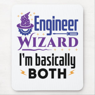 Engineer Wizard I'm Basically Both Mouse Mat