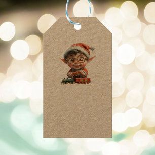 Engineering Baby Christmas Elf Kraft Gift Tags