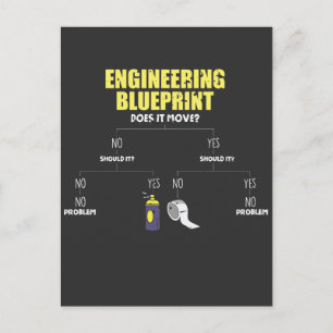Engineering Blueprint Duct Tape Engineers Postcard