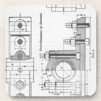Engineering Blueprint Machinery Vintage Coaster
