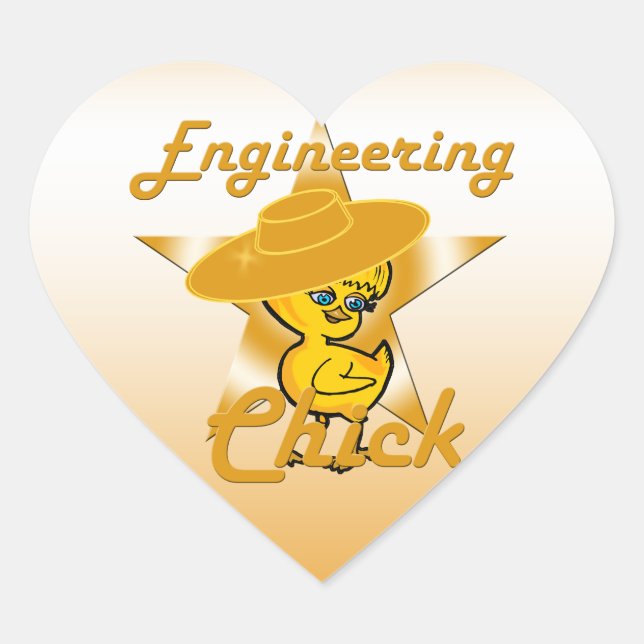 Engineering Chick #10 Heart Sticker (Front)