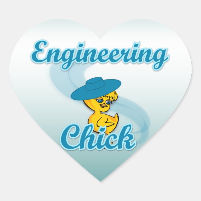 Engineering Chick #3 Heart Sticker (Front)