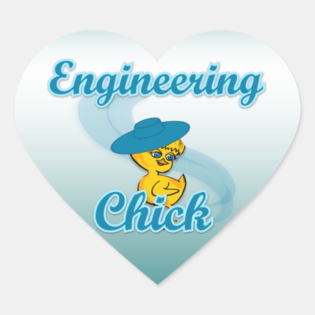 Engineering Chick #3 Heart Sticker (Front)