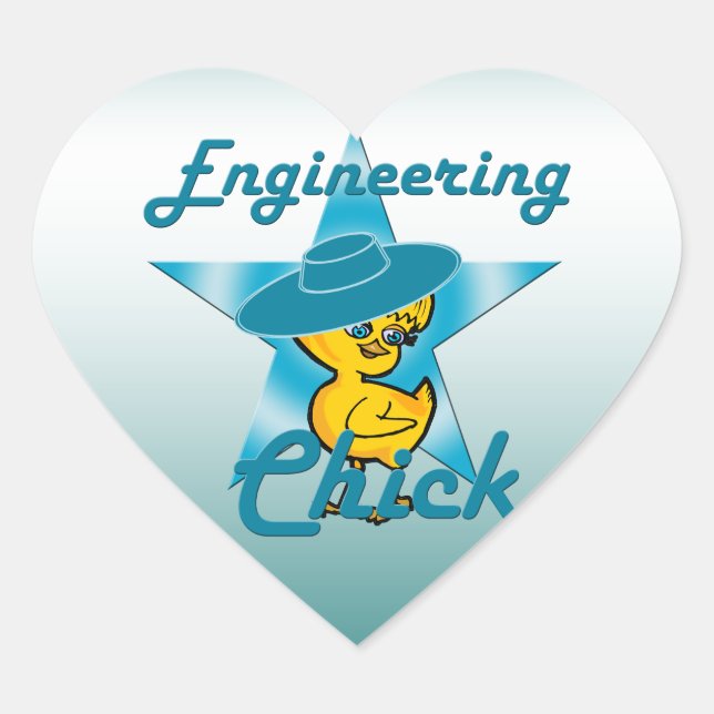 Engineering Chick #7 Heart Sticker (Front)