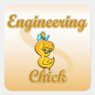 Engineering Chick Square Sticker