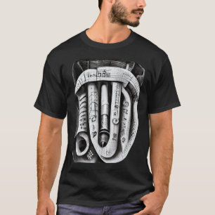 Engineering Complex Mechanical Machine Pencil Sket T-Shirt