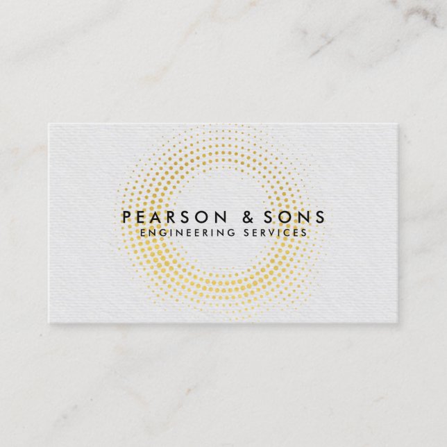 Engineering Faux Gold Circles Business Card (Front)