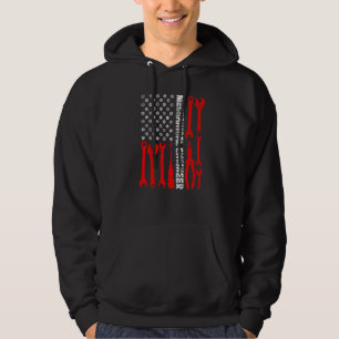 Engineering Gear Cog USA Flag Mechanical Engineer Hoodie