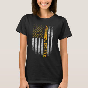 Engineering Gear Cog USA Flag Mechanical Engineer T-Shirt