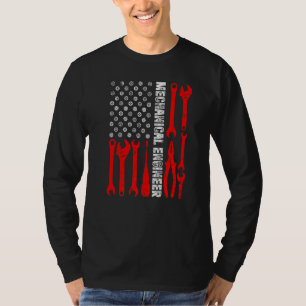 Engineering Gear Cog USA Flag Mechanical Engineer T-Shirt