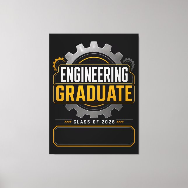 Engineering Graduate 2026 Custom Name Gift Canvas Print (Front)
