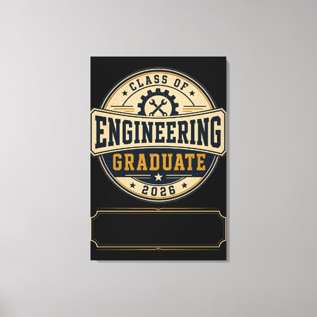 Engineering Graduate Class Of 2026 Gift Canvas Print (Front)