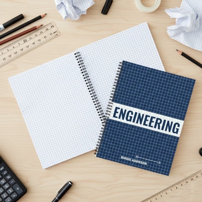 Engineering Graph Paper Design | Custom Geometry Notebook (personalized with name and subject math graph paper algebra calculus)