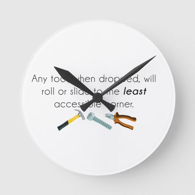 Engineering humour round clock (Front)
