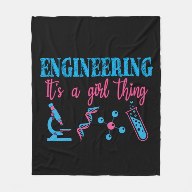 Engineering- It's a Girl Thing Funny Fleece Blanket (Front)