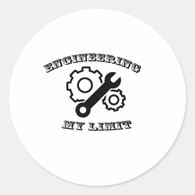 engineering my limit classic round sticker (Front)