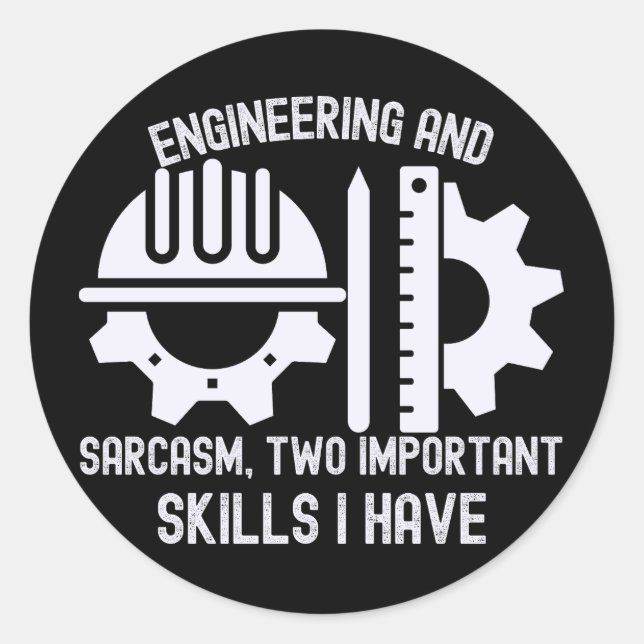 Engineering Student, Engineering Degree Classic Round Sticker (Front)
