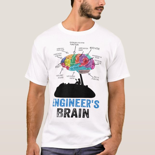 Engineer's Brain Funny Anatomy T-Shirt (Front)