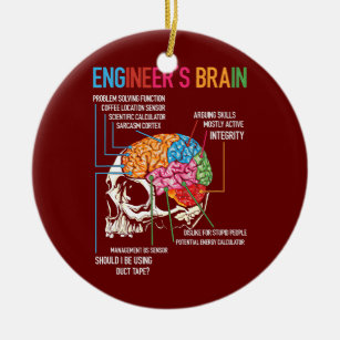 Engineer's Brain Funny Engineering Games Process Ceramic Tree Decoration