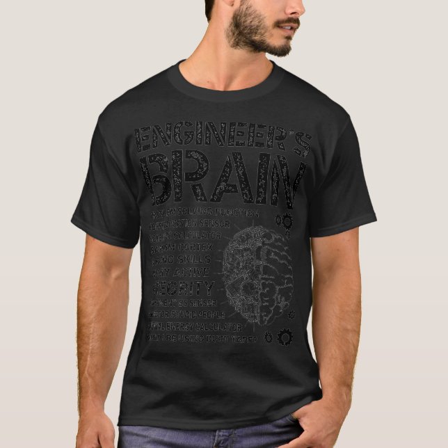 Engineers Brain Funny Process Engineer Men Enginee T-Shirt (Front)