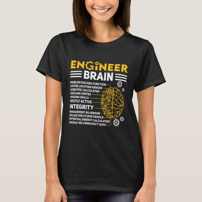 Engineers Brain industrial engineering Computer ci T-Shirt (Front)