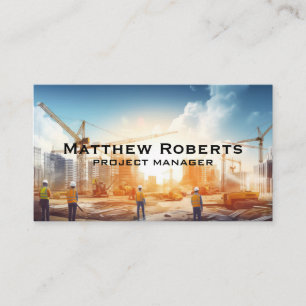Engineers   Construction Site Business Card