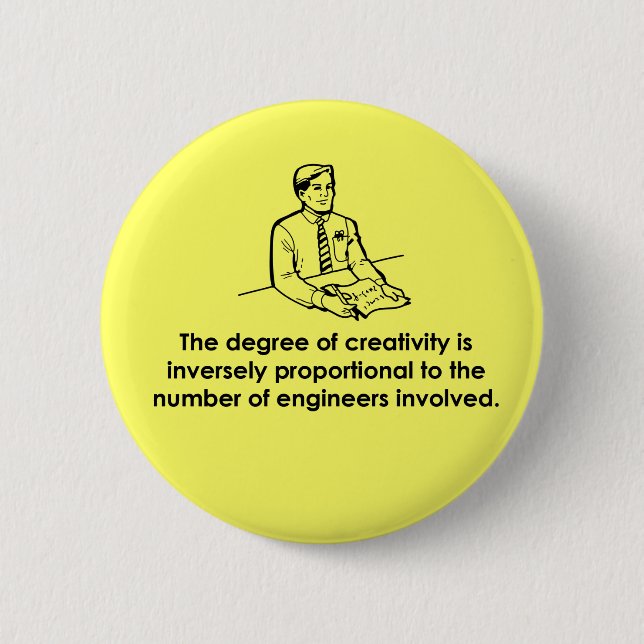 Engineers & Creativity 6 Cm Round Badge (Front)