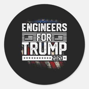 Engineers' For Trump Re-elect Trump Classic Round Sticker