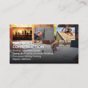 Engineers Look at Blueprint Blue Collar Business Card