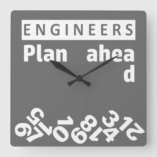 Engineers Plan Ahead Falling Numbers Wall Clock (Front)