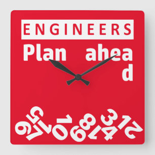 Engineers Plan Ahead Falling Numbers Wall Clock