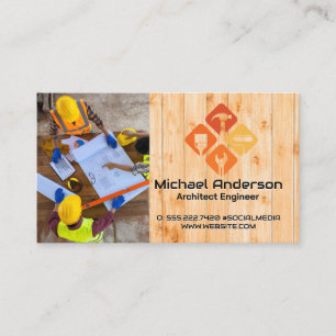 Engineers Planning Build Construction Builder Business Card
