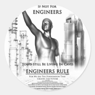 Engineers Rule Classic Round Sticker
