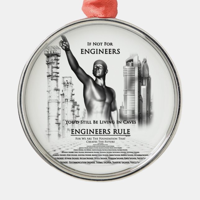 Engineers Rule Metal Tree Decoration (Front)