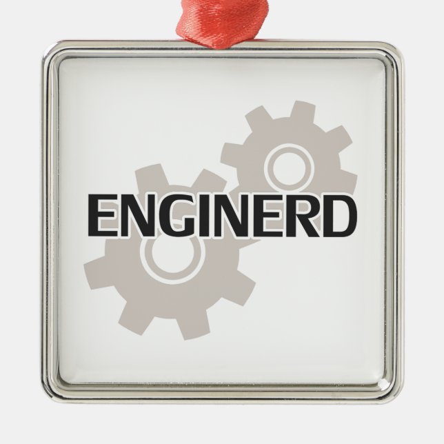 Enginerd Engineer Nerd Metal Tree Decoration (Front)