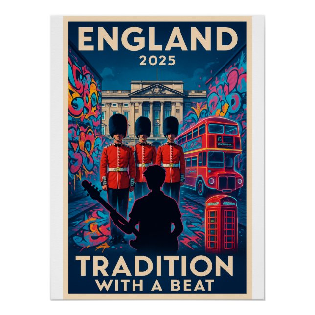 England 2025 – Tradition with a Beat Poster (Front)