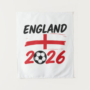 England 2026 Soccer Fan Design, Cross and Football Tapestry