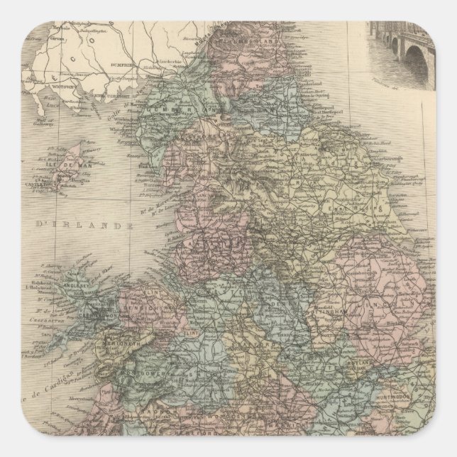 England 3 square sticker (Front)