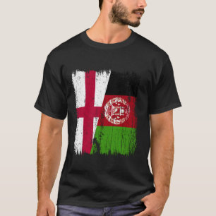 England Afghanistan Half Flag English Afghan Herit T-Shirt