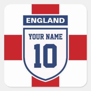 England Allegiance Fans - Customisable Name Number Square Sticker