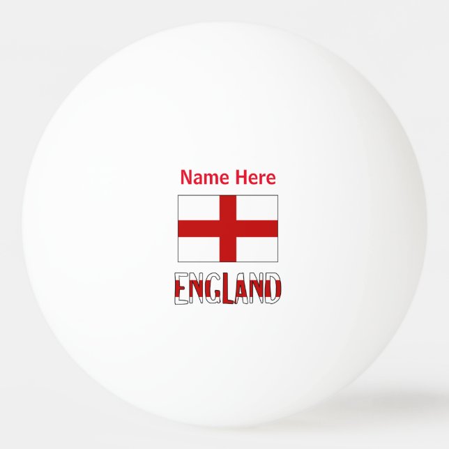 England and English Flag Personalised  Ping Pong Ball (Front)